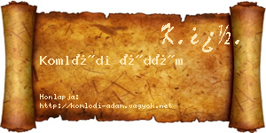 Komlódi Ádám névjegykártya